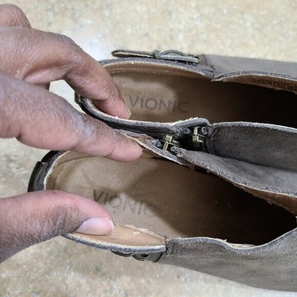 Vionic Millie Brown Suede Orthotic Ankle Boots Shoes Size 9 - Picture 9 of 11